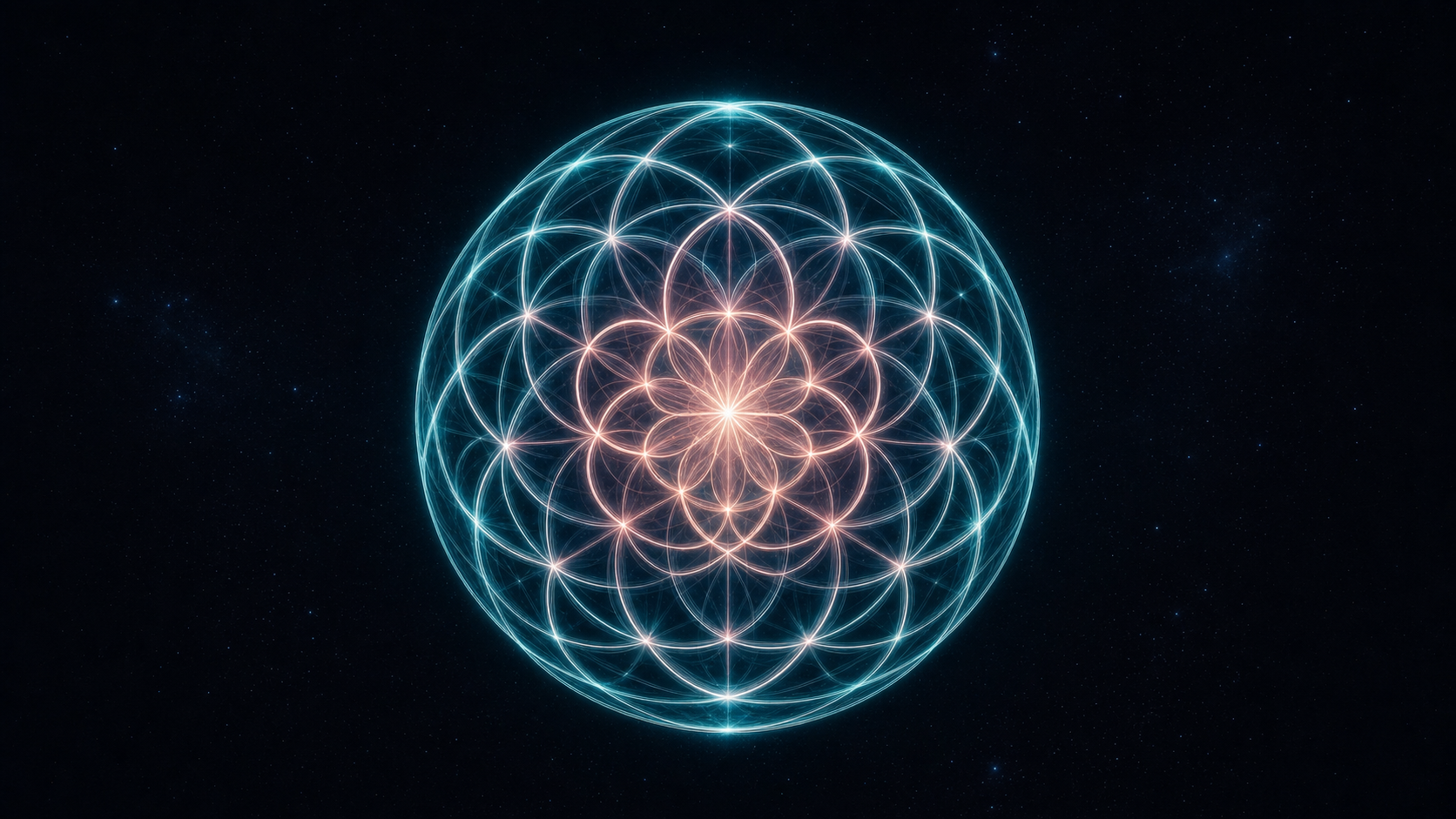 A single luminous field turning in the void